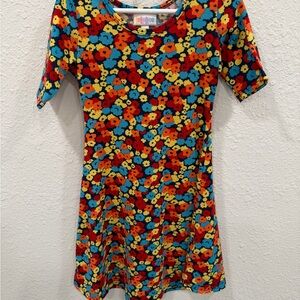 LuLaRoe Kids Dress - Red and Blue Floral
